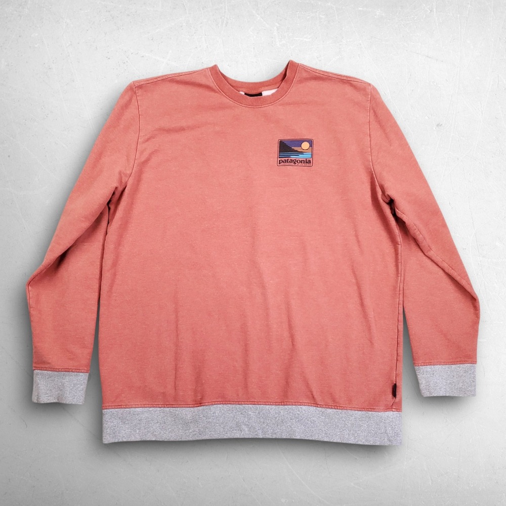 Patagonia P-6 Lightweight Crew Sweatshirt Men XL Root Red Organic‎ Cotton Y2K